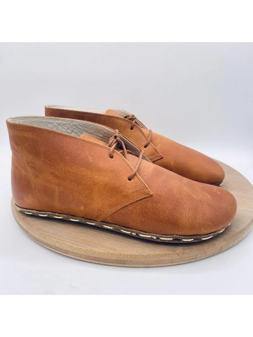 Earthing Harmony Shoes Womens 9 40 Brown Leather Grounding Barefoot Ankle Boots